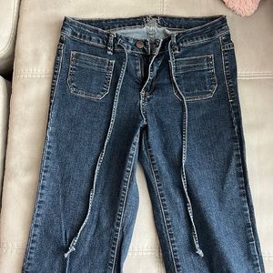 HART Denim Flare Blue Jeans with Tie Front